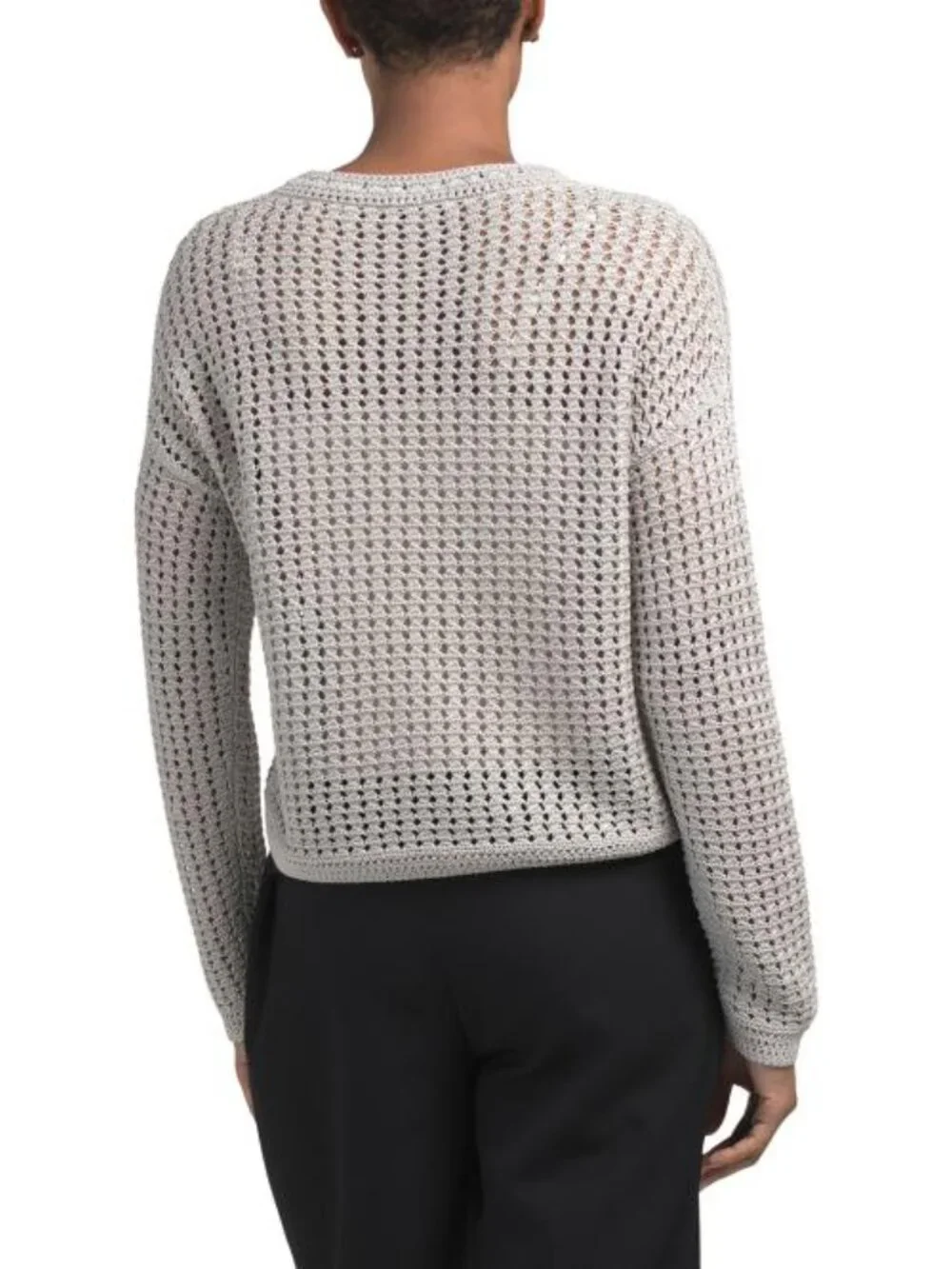VINCE Crochet Crew Neck Sweater